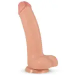 11.41 inch realistic PVC dildo with suction cup, smooth shaft and curved design