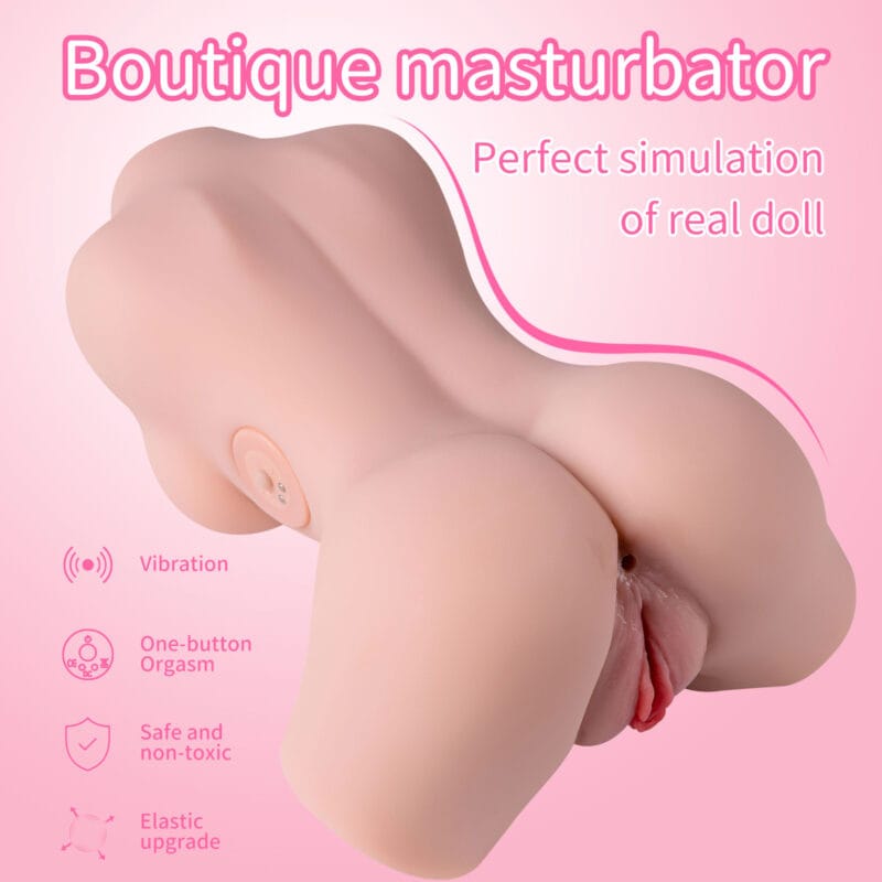 A back-angle view of the mini torso masturbator, highlighting its features.