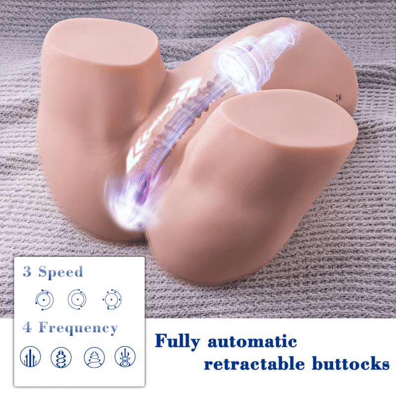 The torso masturbator with an animated graphic showing its pulsating motion.