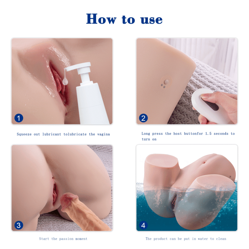 A four-step guide on how to use, including lubrication, power, use, and cleaning.
