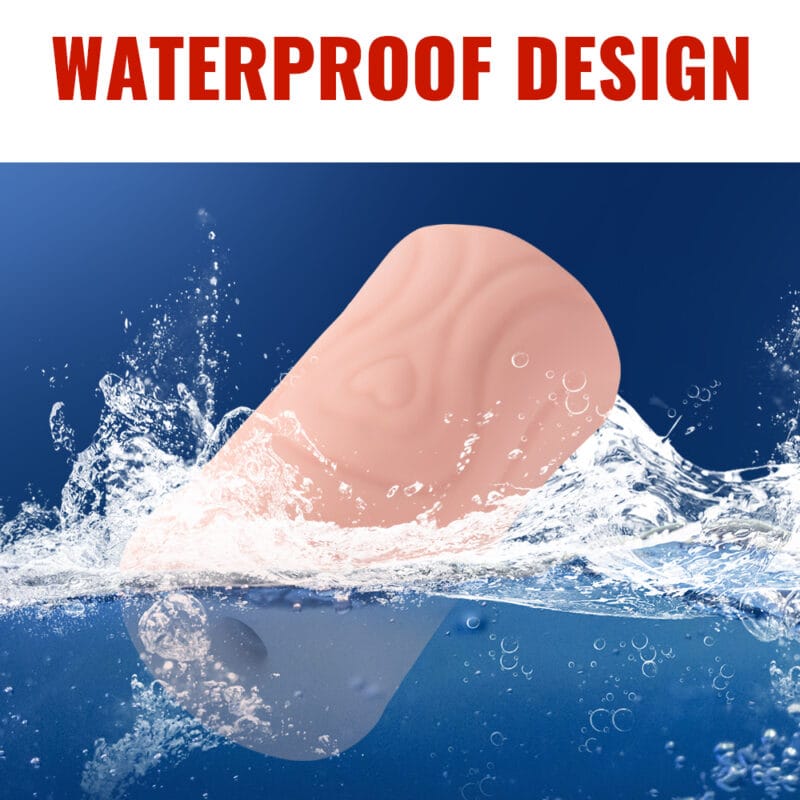 The sex toy submerged in water, showing its waterproof feature.