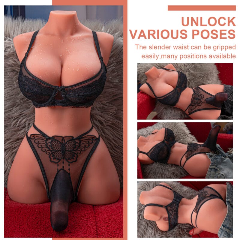 The torso shown in various poses, highlighting its flexibility.